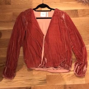 L’Academie Velvet bell sleeve top